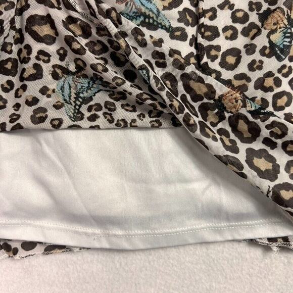 Rue 21 Cami Dress Women's Large Brown Butterfly Cheetah Print Fairy Core Grunge - Picture 6 of 9